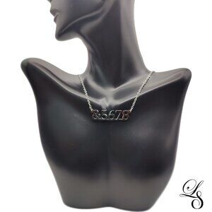 Silver "&5678" Chain-Linked Necklace